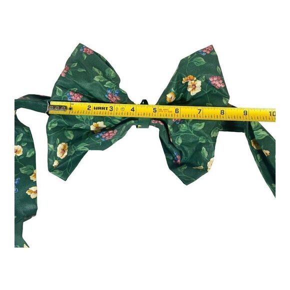 Longaberger Large 27" Fabric Bow - Spring Green Garden Flowers Chair Back Basket - Picture 2 of 4